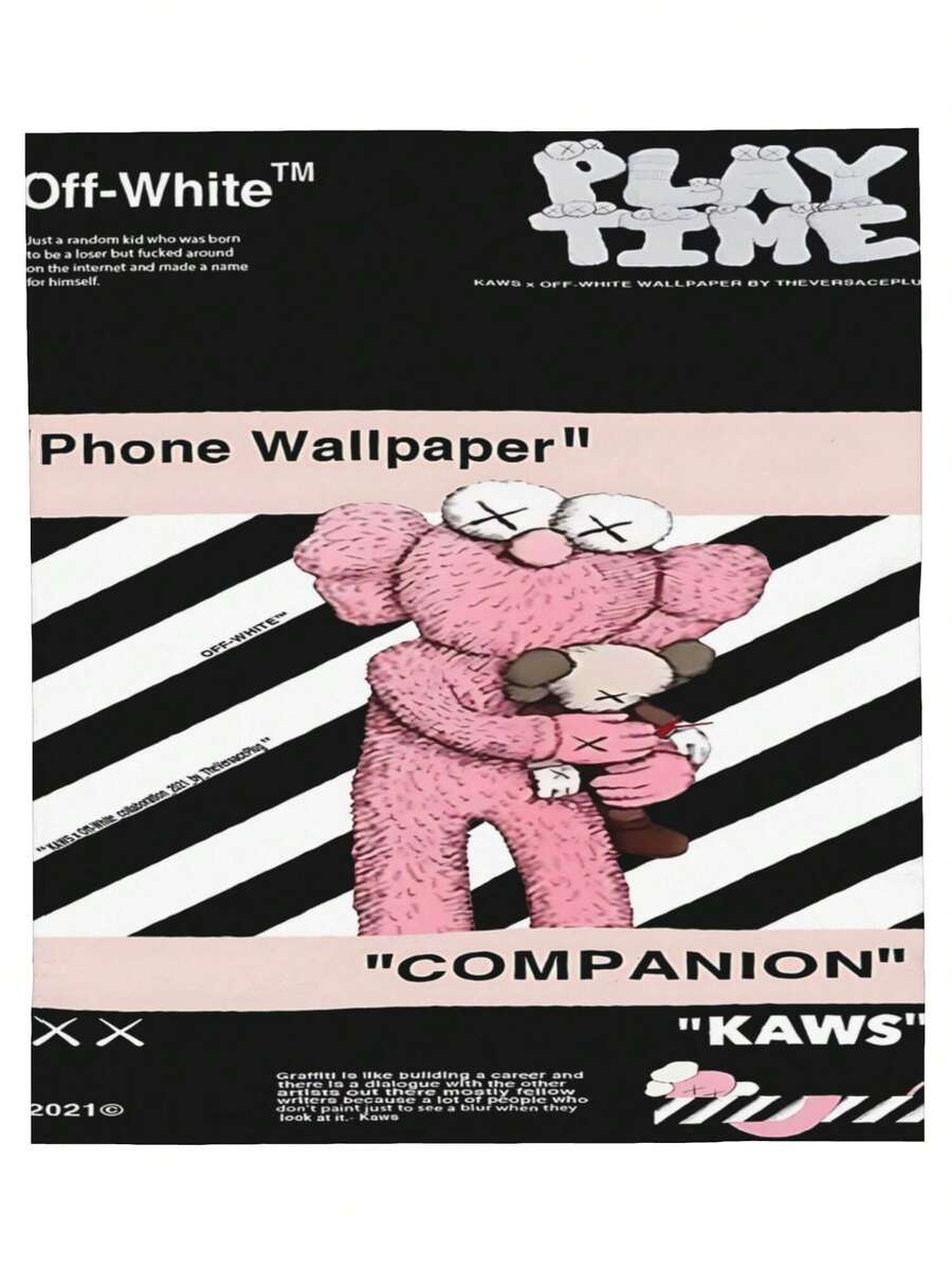 Kawss Merch Kawaii Kaw Blanket For Men Women Warm Cozy Fluffy Throw Blankets For Bed - màu đen - Xem 1