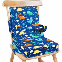 Chair Increasing Cushion Dismountable Portable Washable Baby Toddler Infant Harness Toddler Booster Dining Highchair Seat Pad On The Go Seat Highten Pad Travel Storage Chair With Adjustable Buckle Strap With Backrest Dinosaur (With Backrest Dinosaur) - WithBackrestDinosaur - View 1
