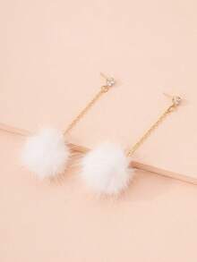 Pom-pom Drop Earrings