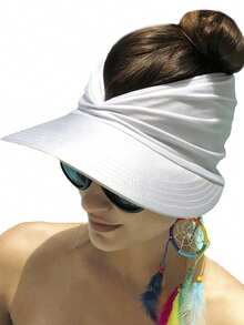 Sun Hat Women Sun Beach Visor Cap UV Protection With Wide Brim For Sports Beach Golf Hiking - A - View 13