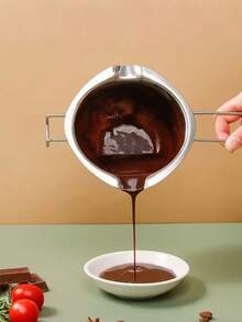 1pc/2pcs BAIJL Stainless Steel Chocolate Melting Pot, Home Use Cheese Butter Heating And Melting Bowl, Kitchen Baking Tools, Outdoor Camping - Multicolor - View 2