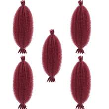 Extensii de păr împletite africane elastice, pre-separate, cubaneze, răsucite, croșetate, pentru femei - Burgundia - Vizualizare 17