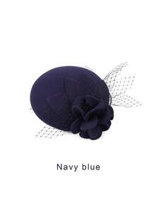 1pc Wool Blend Beret Fascinator Hats For Women Tea Party Hats Fascinators Kentucky Derby Hat Wedding Cocktail Flower Hats - Multicolor - View 8
