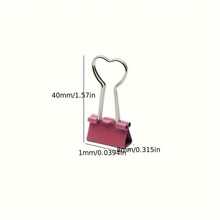 10 Pink Heart-Shaped Binder Clips For Paper, Notes, Photos, And Document Organization - Office, Home, School, And Craft Accessories - Bìa hồ sơ - 10 cái - Xem 2