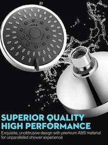 One High-Pressure 4-Inch Round Shower Head With A Stylish Square Overhead Design. This Durable, High-Pressure Wall-Mounted Shower Head Is Made Of Thickened ABS Material, Enhancing The Showering Experience. - Silver Round - View 9