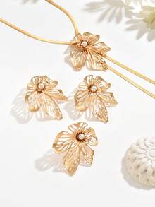 3pcs/Set New Creative Floral Elegant Fashion Y-Shape Snake Chain Personalized Daily Outfit Set, Autumn/Winter