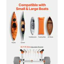 Kayak Cart, 350 Lbs Load Capacity, Kayak Trolley With 12-Inch Inflatable PU Tires & 2 Straps, Assembles & Disassembles Within Seconds, Paddle Board Trolley For Carrying Kayaks And Canoes - 350 Lbs 12-inch Inflatable PU Tires - View 5