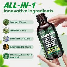 MEGNETA Soursop Graviola Liquid | Oral Drops For Immune Wellness, Digestive Balance & Liver Care, Leaf & Fruit Formula With Sea Moss, Elderberry & Black Seed Oil, For Men And Women, 2 Fl.Oz Glass Bottle, Local Delivery, Free Shipping - 2 FI Oz (Pack of 3) - 查看 3