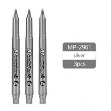 3pcs/6pcs Set Gold, Silver And White Metal Marker Pens, Medium Tip Metal Markers, Suitable For Crafting, Black Card Art, Doodling, Handmade Projects And Scrapbooking Decoration. - Multicolor - View 14