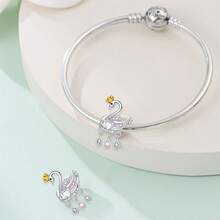 1PC Pink Cute Cat, Swan, Perfume Bottle, Cake, Heart-Shaped Pink Pony, Rose Gun, Lucky Bag, Lipstick Airplane Bag, Poker Star, Heart Ring Car, Scissors Bottle Wine Glass, Bouquet, High Heel Bag Wine Glass Charms, DIY Creative Bracelets, Necklaces, Wristbands And Other Jewelry, Suitable As Birthday Or Holiday Gifts For Women And Girls - Multicolor - View 11