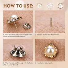 Botones de Broche para Camisa de Mujer, Botones Decorativos para Cuello Botones de Mezclilla Botones Sin Coser Botones Instantáneos Surtidos Herramienta Desmontable Oculta ()(30Pcs) - Multicolor - Ver 4