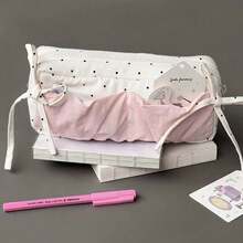 High Appearance, Simple, Niche, Cute, Polka Dot Pencil Case, Large Capacity Student Stationery Box, Makeup Storage Bag - 彩色 - 查看 1