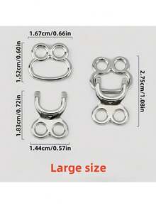 10pcs Metal Alloy Invisible Buttons For Jackets, Coats, Jeans, Skirts, Sewing Accessories - Silver - View 6
