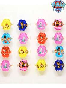 Paw Patrol 5/10pcs Random Cartoon Ring Toys For Boys Girls Toddlers, Paw Patrol Patrol Puppy Decorations Suitable For Celebrations, Birthday Parties, Gifts - Multicolor - View 1