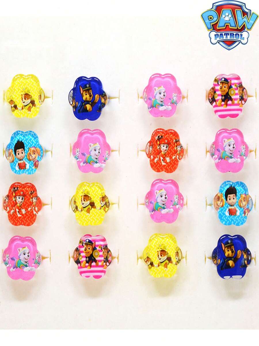 Paw Patrol 5/10pcs Random Cartoon Ring Toys For Boys Girls Toddlers, Paw Patrol Patrol Puppy Decorations Suitable For Celebrations, Birthday Parties, Gifts - Multicolor - View 1
