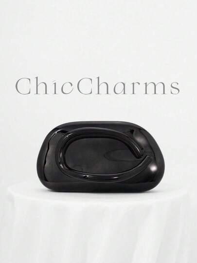 Vintage Metal Decorative Box-Shape Evening Clutch, Formal Party Handbag, Women's Fashion Chain Shoulder/Crossbody Bag