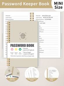 Trees 1 Of 120 Pages Simple Password Book, A6 Minimalist Advanced Address Password Manager With Website Password Quick Access Username And Password Storage Perfect For Home Office Internet Computer Logins,School Office Supplies Gifts For Women - Multicolor - View 2