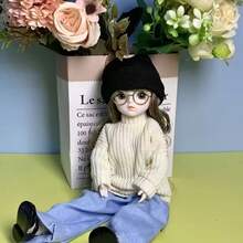 1款时尚都市主题高吸引力30厘米BJD娃娃套装，适合女孩，单只娃娃，公主娃娃玩具礼物，适合青少年收藏家生日派对 - 彩色 - 查看 3