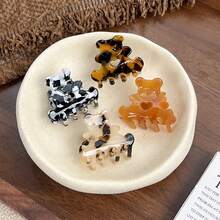 Cute Bear Acetate Hair Claw For Girls, Sweet Colorful Hair Claw For Ponytail, Small Hair Clip For Back Of Head - Màu tím rực rỡ 4,5CM - Xem 3