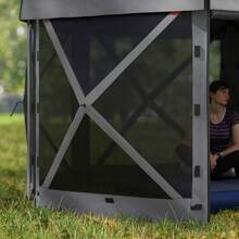 12' X 12' Hexagonal Pop Up Gazebo, Outdoor Canopy Tent - Xám đậm - Xem 11