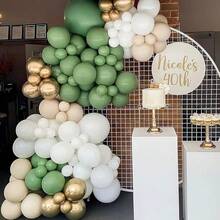 Kit de Arco de Guirnalda de Globos, Adecuado para baby shower, Boda, cumpleaños, Aniversario, Halloween, Navidad y Otras Decoraciones para Fiestas (Estampado animal) - verde claro - Ver 6