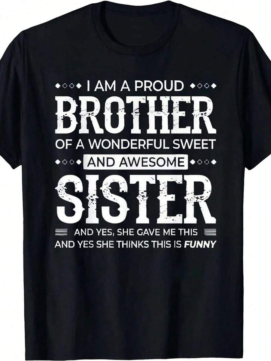 Áo thun cổ tròn tay ngắn in khẩu hiệu và họa tiết đồ họa cỡ lớn cho nam - màu đen - Xem 1