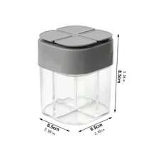 1pc 4-In-1 Spice Dispenser Jar Organizer With Individual Lids - Transparent 4 Compartment Seasoning Container, Space-Saving Kitchen Storage For Home, Restaurant, Camping - Easy-Pour Spices, Countertop Organizer, Restaurant Supplies, Functional Design, Secure Lid, Restaurant Owners, Home Cooking Essentials, Leakproof Design, Meal Prep Users - Multicolor - View 2