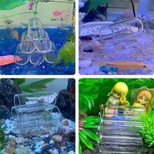 亚克力水族箱装饰套装，鱼虾庇护所，透明仿真，适用于鱼缸 - 3/6/10 件装可选 - 彩色 - 查看 8