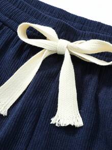 Men's Corduroy Straight-Leg Pants, Comfortable Casual Loose Solid Color Versatile Long Trousers, Spring/Autumn