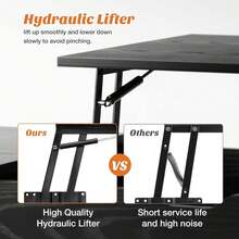 Mesa de centro estriada con compartimento oculto, mesas de centro elevadoras de madera, mesa central moderna para sala de estar, oficina en casa, color negro - Negro - Ver 4