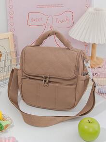 1 túi đựng cơm trưa cách nhiệt màu trơn có tay cầm, túi tote nhiều ngăn chần bông dành cho nhân viên văn phòng, du khách, dã ngoại - Túi đựng cơm trưa cách nhiệt tái sử dụng đựng thức ăn, trái cây, đồ ăn nhẹ, túi giữ lạnh chống thấm nước dung tích lớn dành cho nữ và nam, thích hợp cho dã ngoại, đi học, làm quà tặng cho nữ nhân dịp tựu trường. - Nhiều màu - Xem 7