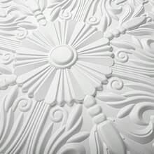 Decorative Ceiling Tile 2x2, Lay In Ceiling Tile 24x24 Pack Of 12pcs Spanish Floral In Matt White - 24"x24" + White - View 8