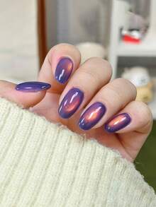 MISS SHAKA 10ml Esmalte de uñas de gel con efecto de ojo de gato, cristal de vidrio de alta densidad, color púrpura dorado, para el otoño y el invierno, para salón de uñas o uso en casa, súper brillante y blanqueador, suministros populares de arte de uñas