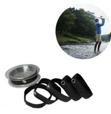 6 piezas de cinturón de carrete, cinturón de control de línea de pesca, soporte de línea de pesca, fijador de línea de pesca para carrete, adecuado para la mayoría de los carretes - Negro - Ver 2