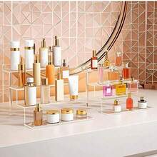 1pc Transparent Acrylic Cake/Cupcake Tiered Display Stand, Collectible Figurine Organizer, Cosmetic Shelf - Clear - View 3