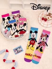 Disney 6/3双正品袜子，礼品袜，经典卡通动画袜子，新颖有趣的设计，舒适透气，男女时尚袜子，情侣款，中性款，迪士尼袜子 - 彩色 - 查看 11