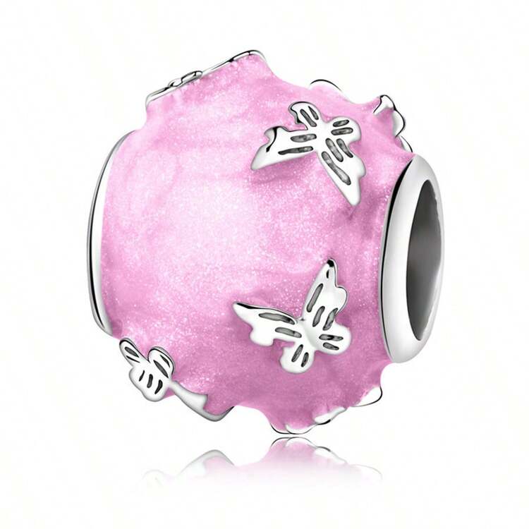 1pc Silver Beaded Pendant Charm, Decorated With Newt, Bear, Bag, Turtle, Cat Paw, Heart, Bow Shapes, Suitable For Personalized DIY Decoration Of Bracelets And Necklaces To Showcase Charm - Silver - View 18