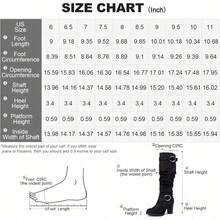 PENNYSUE Women's Knee High Boots, Fashion Chunky Block Heel Warm Winter Boots With Side Zipper For Office And Casual Wear - Da lộn màu đen - Xem 7