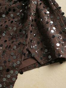 YROOE Fashion Women's New Versatile Skirt, Streetwear/Sexy Clubwear/Party/Elegant, Ins European & American Sexy Sequin Low Waist/Bodycon Mini Skirt - Coffee Brown - Coffee Brown - View 7