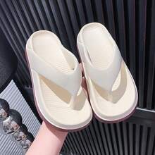 2026 Summer New Women's Thick-Sole Comfortable Eva Flip Flops, Ins-Style Versatile Beach Sandals - Brown - View 1