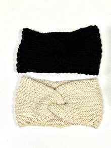 3 件套女士冬季耳暖头带，针织厚头带发饰，适合寒冷天气