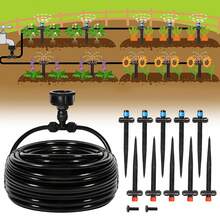 110FT Quick-Connect Drip Irrigation Kit, Garden Watering System DIY Automatic Irrigation Equipment Set For Lawn Raised Bed Greenhouse Plant Watering With 1/4'' Tubing, Drip Emitters, Connectors - Default Color - View 8