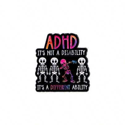 1pc ADHD Enamel Lapel Pin, Unique Brooch Badge For Backpacks And Clothing