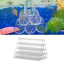 亚克力水族箱装饰套装，鱼虾庇护所，透明仿真，适用于鱼缸 - 3/6/10 件装可选 - 彩色 - 查看 3