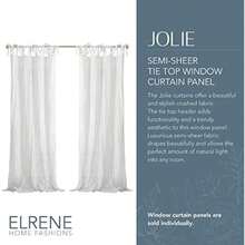 Home Fashions Cortina Ajustable Semi-Transparente, Panel Singular, Cortina paño de Ventana, Cottage, Azul Suave, 52" x 95" (1 Panel), 1, 1(132.1An x 274.3Al cm (1 Paneles) Blanco) - Multicolor - Ver 2