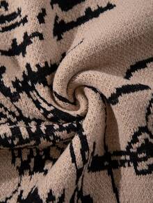 Unisex Casual Loose Fit Crew Neck Pullover Sweater With Interesting Cartoon, Abstract, Van Gogh Painting Patterns, Suitable For Autumn/Winter - Orange - View 8