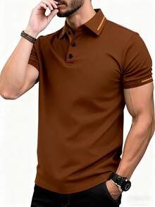 Chaqueta de béisbol informal de para deportes al aire libre, Día del Padre Chaqueta con capucha de contraste, casual para hombre, primavera otoño - Café integral - Ver 2