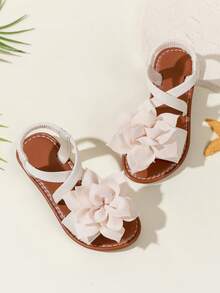 1双夏季新款儿童公主大花朵凉鞋，女童时尚休闲凉鞋