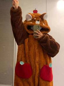 Capybara Pajamas, Bear Pajamas, Couple Pajamas, Women's Pajamas, Cute Fleece Pajamas For Fall/Winter, Fleece Winter Pajamas That Can Be Worn Outdoors