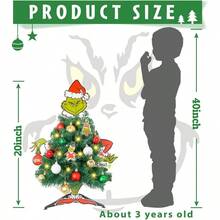 Mini Cristmas Tree Wit Ead Arms Legs Tabletop Small Cristmas Tree Wit Ligs Tief Body Rative Ornamen  Ome Party R - 綠色 - 查看 3